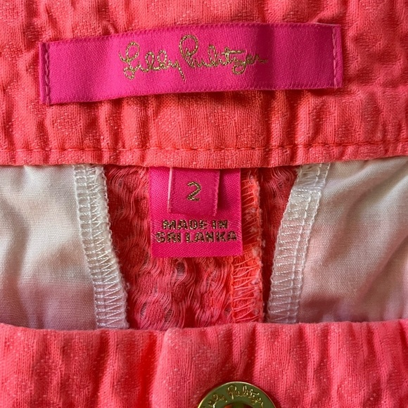 LILY PULITZER CALLAHAN JACQUARD SHORTS Coral SIZE 2 Summer Preppy Academia - Picture 7 of 12